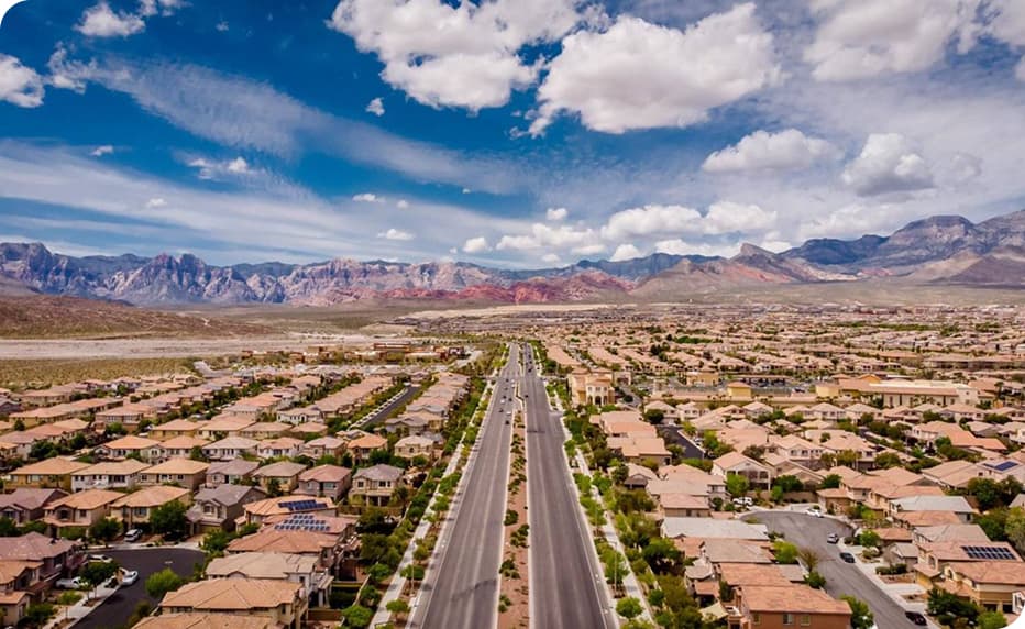 Las Vegas road view for driving lessons